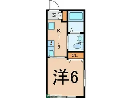 ME PLACE 上平間(1K/4階)の間取り写真