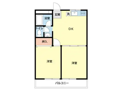 相里エイトII(2DK/3階)の間取り写真