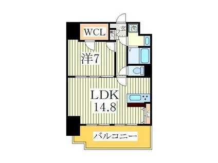 ARL GRACE HILL(1LDK/13階)の間取り写真