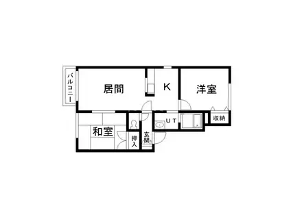 ドミール佃A(2LDK/1階)の間取り写真