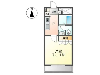 エーデルハイム(1K/1階)の間取り写真