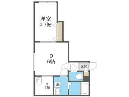 アナーズコテージA棟・B棟(1DK/2階)の間取り写真