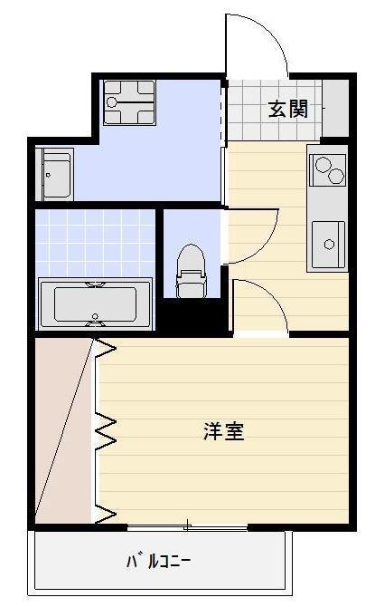 アモリールII(1K/1階)の間取り写真