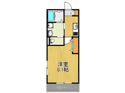 MARUMO COURT II(1K/1階)の間取り写真