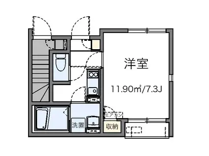 アロハステイツ(1K/1階)の間取り写真