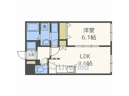 VICTORY TOWER(1LDK/5階)の間取り写真