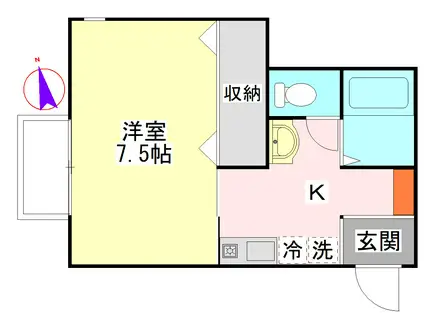 トミーズTAKESATO(1K/1階)の間取り写真