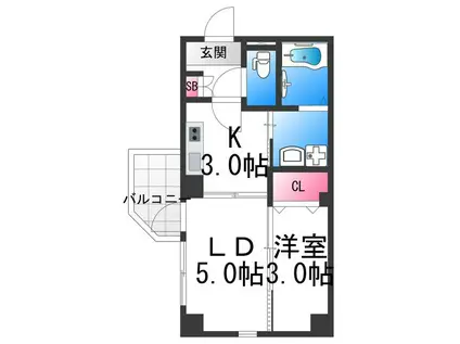 SENA HILLS堺(1LDK/9階)の間取り写真