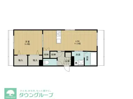 CHLOE イースト(1LDK/3階)の間取り写真