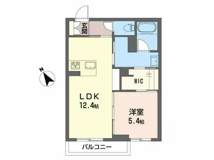シャーメゾン ブラボー (1LDK/1階)の間取り写真