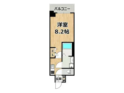 ララプレイス大阪ウエストゲート(1K/2階)の間取り写真