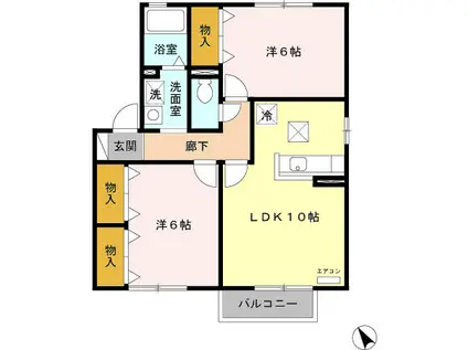 パストラーレA(2LDK/1階)の間取り写真