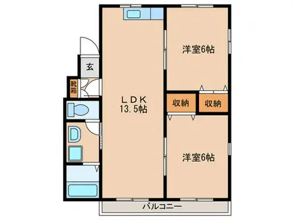 ライフステージ三好ヶ丘(2LDK/2階)の間取り写真