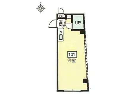 湘南ハウジング101(ワンルーム/1階)の間取り写真
