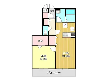 ディア フィオーレ(1LDK/1階)の間取り写真