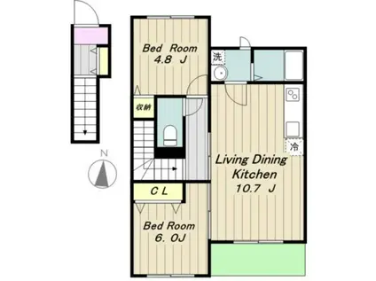 アストン・ベル(2LDK/2階)の間取り写真