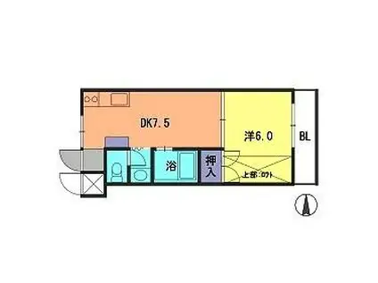 サンピア今宿(1DK/1階)の間取り写真