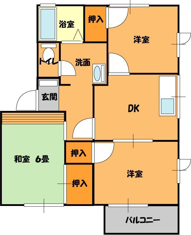 ストークうちだ(3DK/2階)の間取り写真
