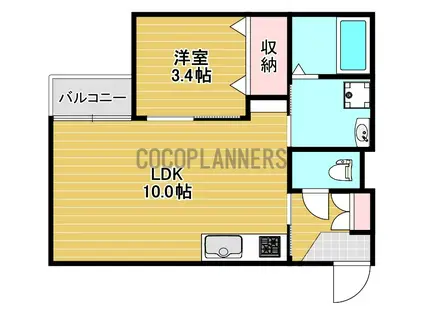 出水6丁目アパート(1LDK/2階)の間取り写真