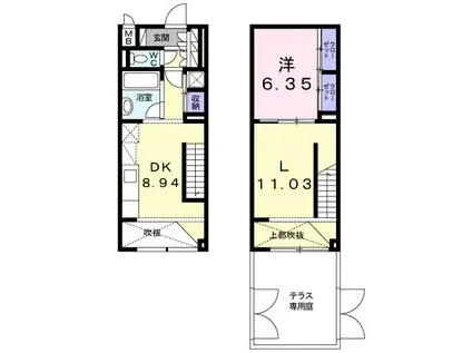 シュトラーレ四番町(1LDK/1階)の間取り写真