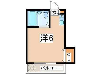 ヒルズ保土ヶ谷公園B棟(ワンルーム/1階)の間取り写真