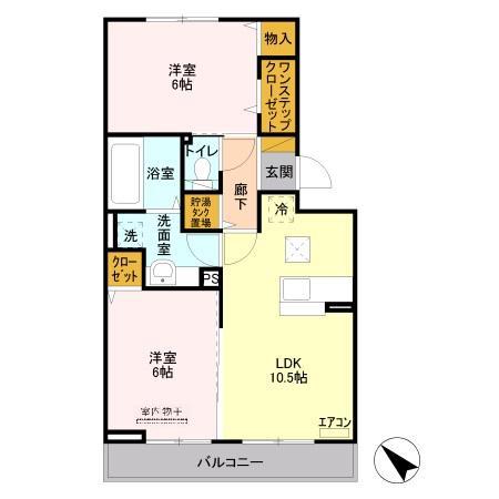 プレジール(2LDK/1階)の間取り写真