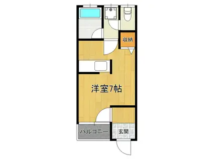 サンフラワー二の宮(ワンルーム/1階)の間取り写真