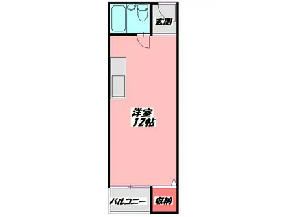 ドエル大枝(ワンルーム/2階)の間取り写真