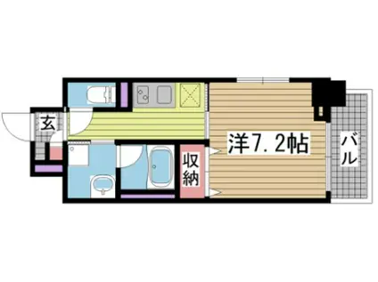 フェリーチェヴィータ(1K/3階)の間取り写真