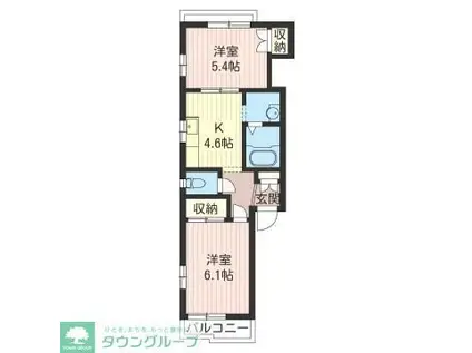 プラトー日野台(2K/2階)の間取り写真