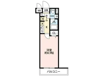 プレール・ドゥーク田園調布南(1K/4階)の間取り写真