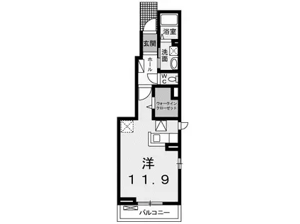 レジデンスノーブルPART.2(ワンルーム/1階)の間取り写真