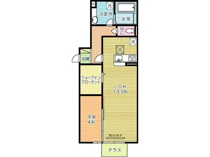 AIRE DE REPOS(1LDK/1階)の間取り写真