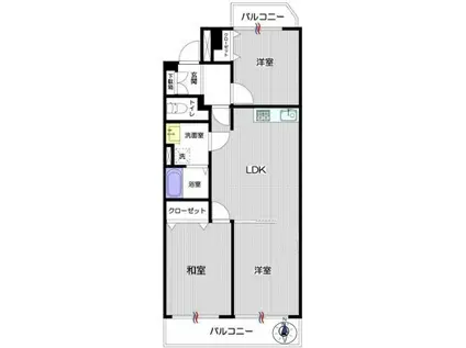 東久パレス赤塚(3LDK/3階)の間取り写真