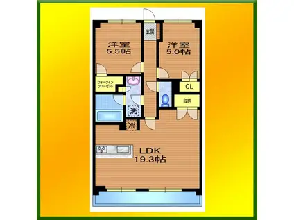 プレシス西東京柳沢(2LDK/4階)の間取り写真
