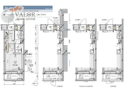メインステージ多摩川III(1K/3階)の間取り写真
