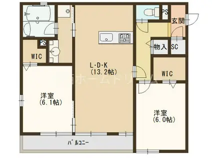 PINE ST. 大和ハウスD-ROOM(2LDK/3階)の間取り写真