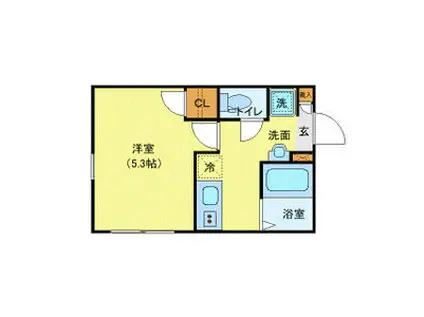 グレースコート町屋(1K/1階)の間取り写真