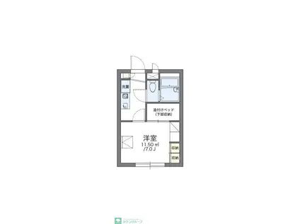 レオパレスメゾン ドゥ トロン(1K/2階)の間取り写真