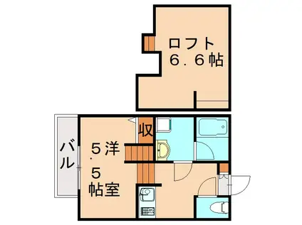 エル カンファ ウーノ(1SK/2階)の間取り写真
