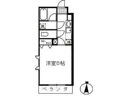 レヴェリー桜木(1K/3階)の間取り写真