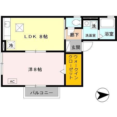 エクセレントステージ(1LDK/1階)の間取り写真