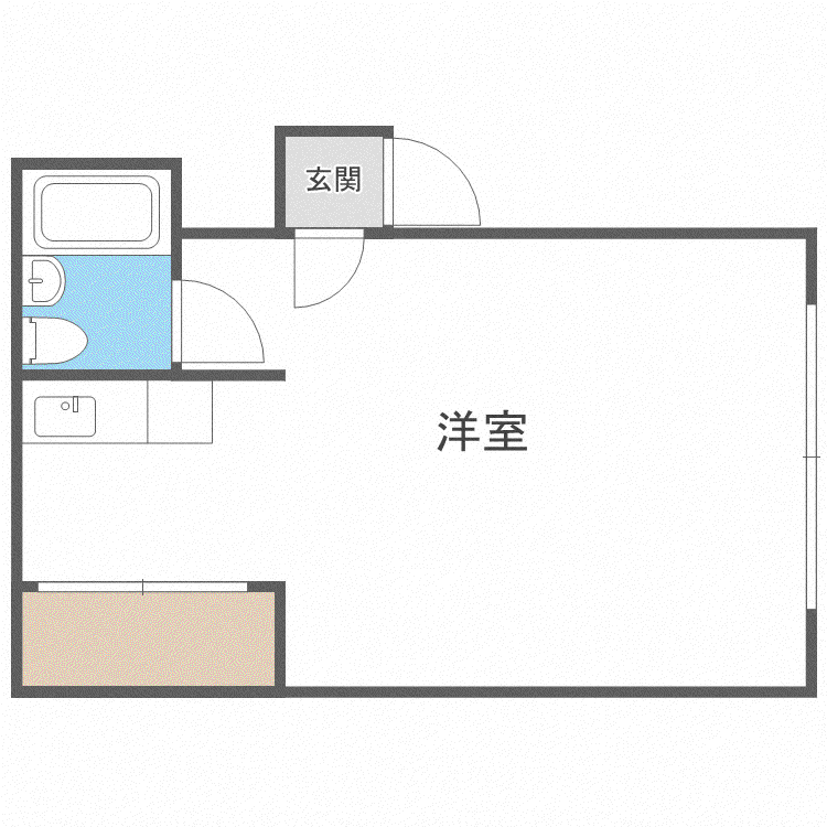かいせいハイム(1K/1階)の間取り写真