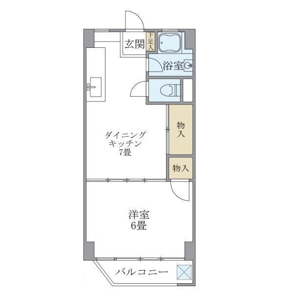 浅川コーポ(1DK/1階)の間取り写真