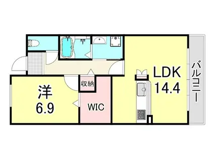 URサンラフレ鳴尾北12号棟(1LDK/2階)の間取り写真