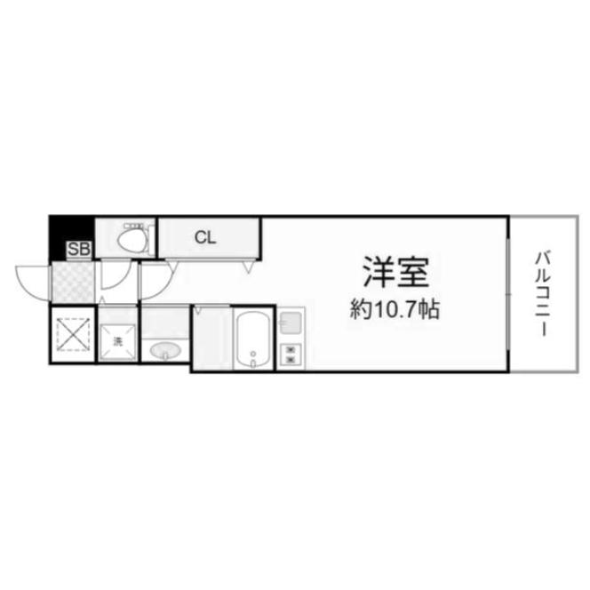 ルミエール東天満(ワンルーム/5階)の間取り写真