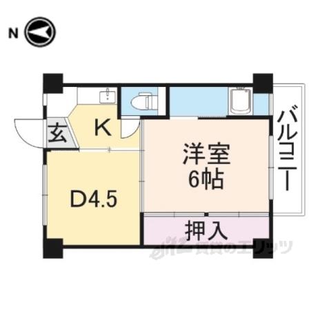 ビレッジハウス加田 1号棟(1DK/1階)の間取り写真