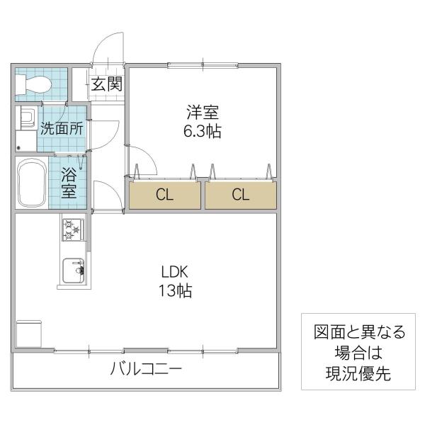 PRESTIGE(1LDK/1階)の間取り写真