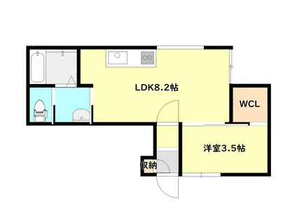 LIFE水島町(1LDK/1階)の間取り写真