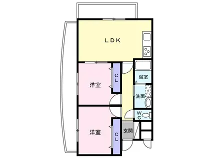 アートスケープ幡生(2DK/4階)の間取り写真